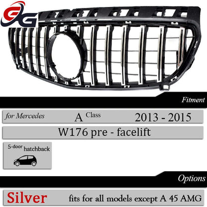 W176  Front GTR Grille Pre-facelift  for 2013 - 2015 Mercedes A Class Hatchback A180 A200 A220 A250 Except for A45 AMG Grills