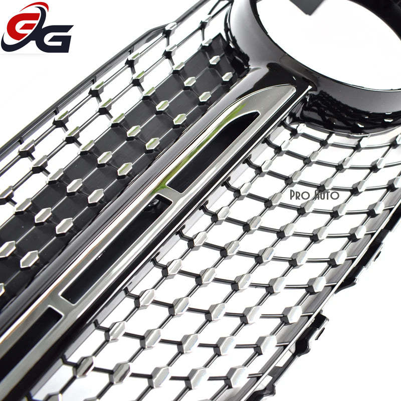 X204 GT Grilles Front Bumper Grill Mesh for Mercedes GLK Class 2012 - 2015 Diamond Black Silver Car Replacement Hood Mesh Grid