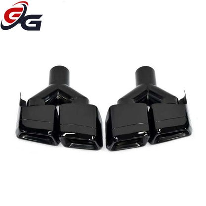 Car Rear Bumper Turbo Muffler Exhaust Tips Pipe 4 Exits Black For Benz C E CLS Class W204 W212 W218 C63 E63 CLS63 Pre-Facelift