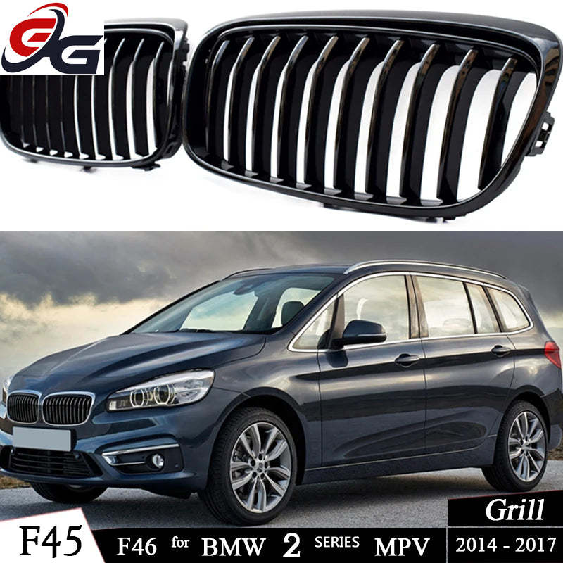 Car Front Bumper Kidney Grille Grill for 2014-2018 BMW 2 Series F45 Active Tourer Pre-LCI F46 GT Gran Tourer 216i 218i 220i 225i