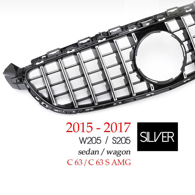 Panamericana Grille GTR Type Grill For Mercedes C Class W205 Sedan S205 Estate A205 Cabrio C205 Coupe 2015 - 2020 C180 C200 C300