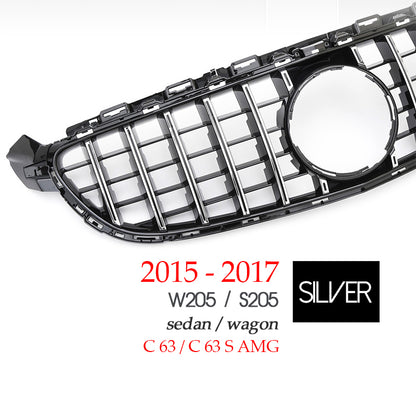 Panamericana Grille GTR Type Grill For Mercedes C Class W205 Sedan S205 Estate A205 Cabrio C205 Coupe 2015 - 2020 C180 C200 C300