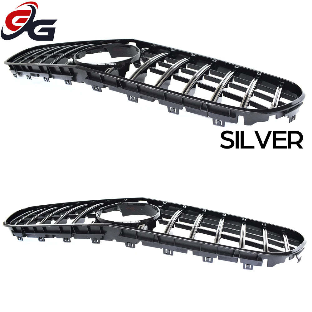 W217 Front Bumper Racing Grille Silver Grill for Mercedes S Class C217 Coupe A217 Cabriolet 2014-2020, Not for S65 AMG S63 AMG