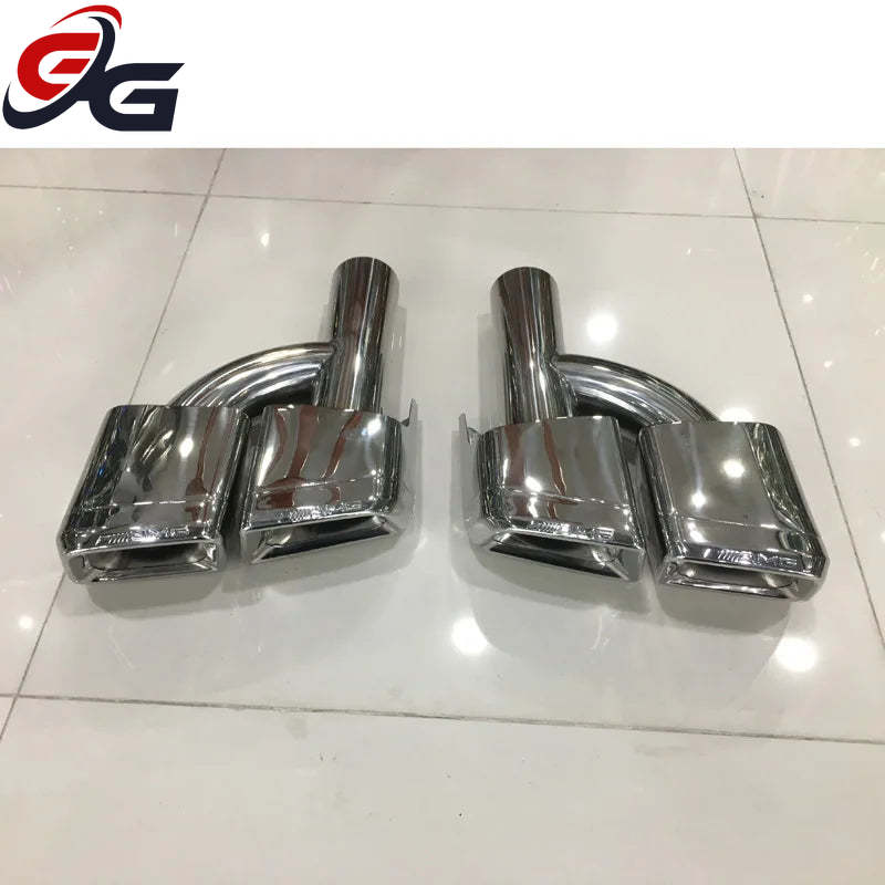 Car Rear Bumper Turbo Muffler Exhaust Tips Pipe 4 Exits Black For Benz C E CLS Class W204 W212 W218 C63 E63 CLS63 Pre-Facelift