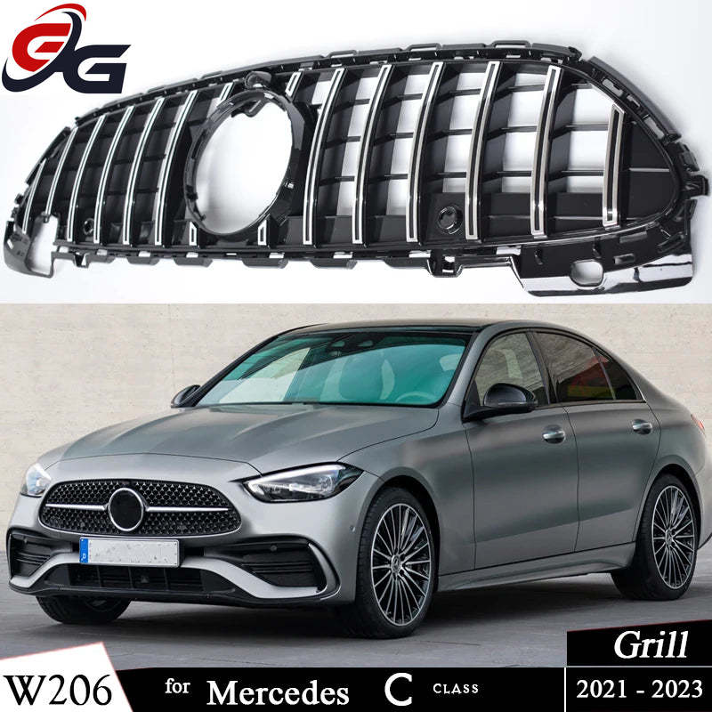 W206 Front Bumper Grille For Mercedes Benz C Class W206 2021 - 2023 Sedan Wagon Coupe Convertible AMG Package C200 C300 C220