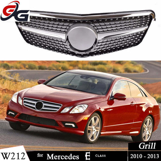 Diamond Grill Front Bumper Grille for Mercedes E Class Sedan W212 Tourer S212 2010 - 2013 E200 E300 E250 Not for E63 Car Grills