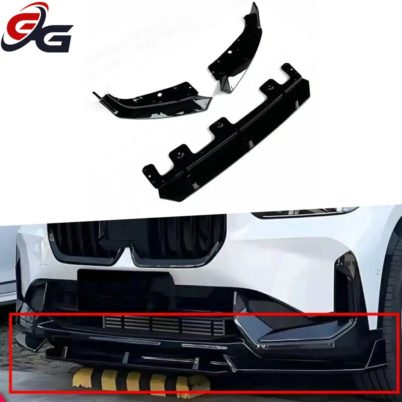 Suitable for 2023-2024 BMW Regular Version Non-M Version X1 U11 3-section Front Shovel Lip Splitter Spoiler Diffuser PP Material