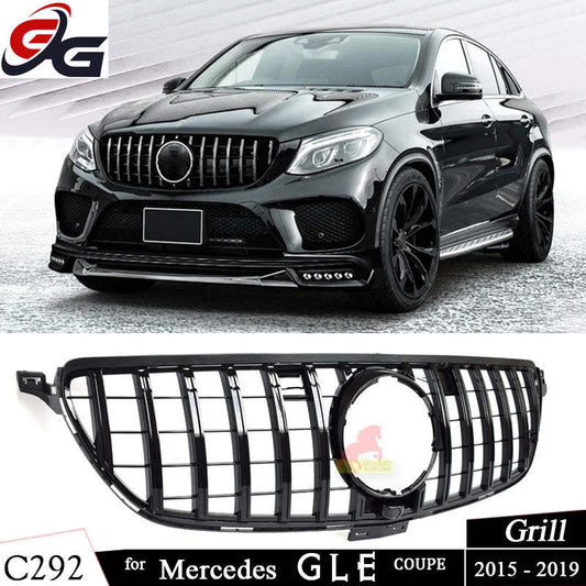 Front Grille Suitable for 2015-2018 Mercedes GLE300 GLE350 GLE400 GLE500 Coupe Only Car Upper Bumper Grill Hood Mesh Grid Grills