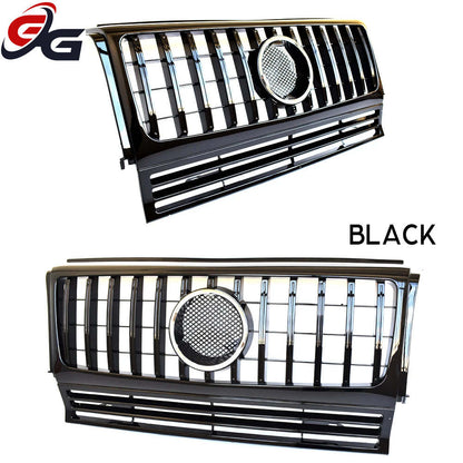 Front Bumper Centre Hood Grill Black Silver Grille for Mercedes G Class G Wagon W463 1990-2017 G350 G450 G500 Except G63 G65 AMG