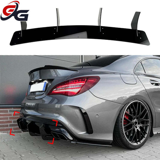 Rear Bumper Diffuser Side Splitters For Mercedes Benz CLA Class CLA45 AMG C117 2016-2019 Car Trim Spoiler Fender Canards Fins