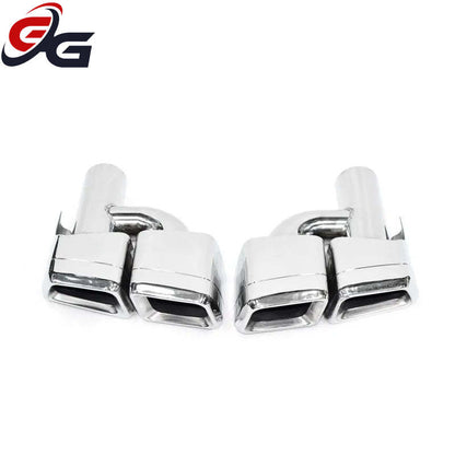 Car Rear Bumper Turbo Muffler Exhaust Tips Pipe 4 Exits Black For Benz C E CLS Class W204 W212 W218 C63 E63 CLS63 Pre-Facelift