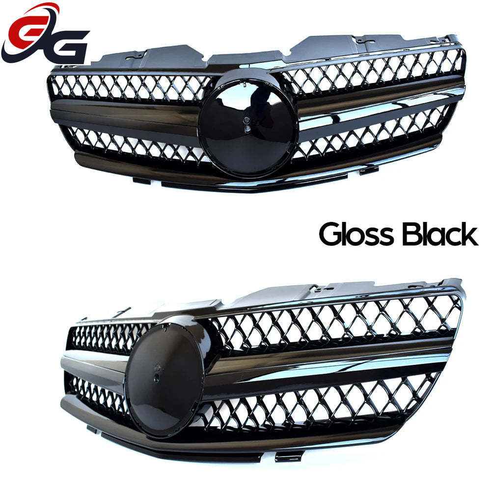 R230 Car Front Bumper Hood Racing Grille Replacement Grill for Mercedes SL Class R230 2003-2006 SL300 SL350, Not for AMG Models