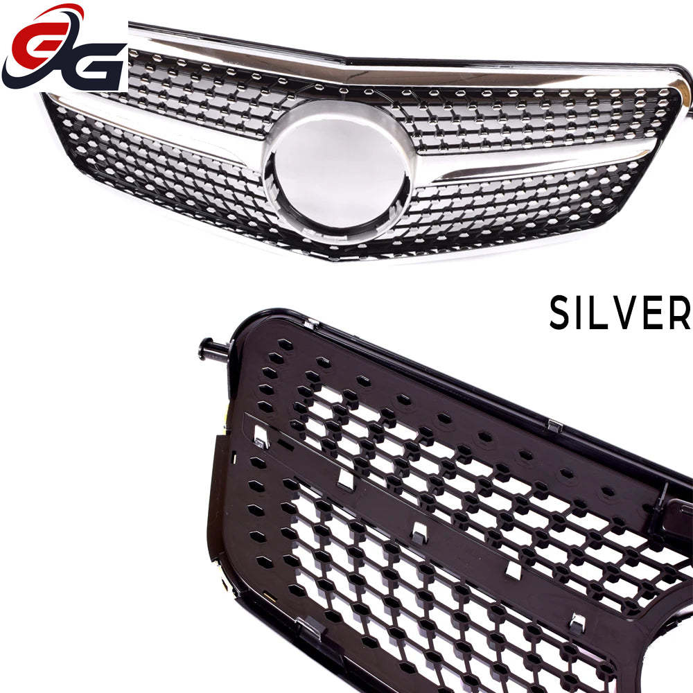 Diamond Grill Front Bumper Grille for Mercedes E Class Sedan W212 Tourer S212 2010 - 2013 E200 E300 E250 Not for E63 Car Grills