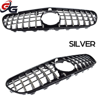 W217 Front Bumper Racing Grille Silver Grill for Mercedes S Class C217 Coupe A217 Cabriolet 2014-2020, Not for S65 AMG S63 AMG