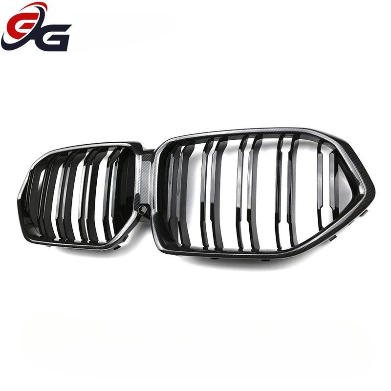 Dual Line Front Bumper Grille Grill Replacement for BMW X6 G06 2020+ Black Racing Grills Carbon Look Car Accessories Styling