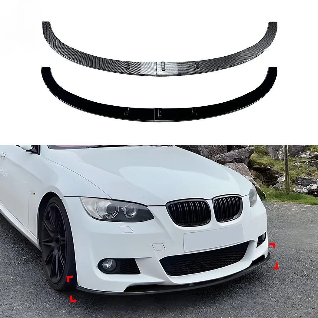 Front Bumper Lip for BMW 3 Series E92 E93 M Sport 2006-2013 Glossy Black Spoiler ABS Plastic Trim Cover Car Accessories Styling