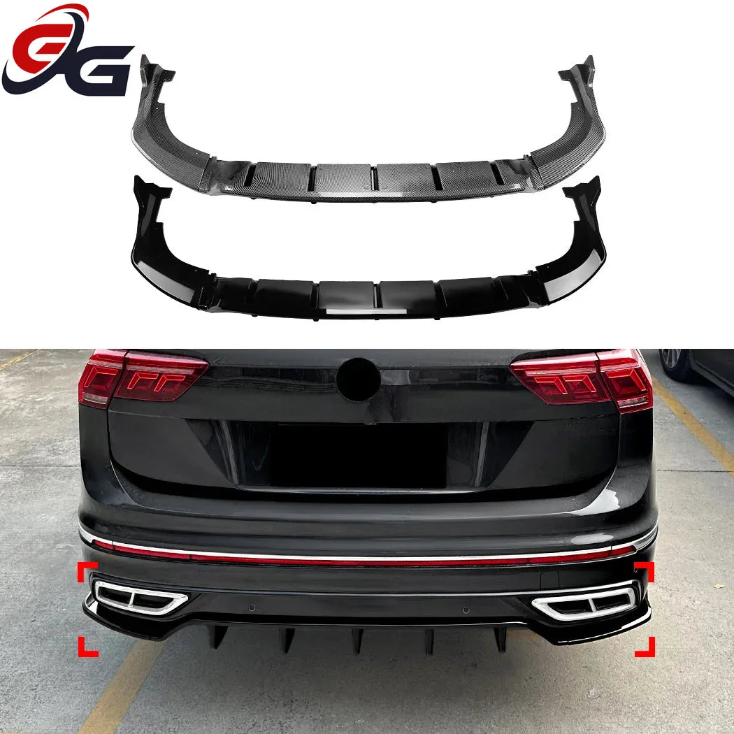 Rear Bumper Lip Spoiler Diffuser for Volkswagen VW Tiguan MK2 Rline 2021-2023 Glossy Black Splitter Body Kits Car Accessories