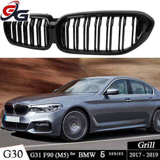 Front Kidney Grille Black for BMW 5 Series 2017-2019 (Pre-LCI)  G30 Sedan G31 Wagon F90 M5 528i 530i 535i 540i Car Racing Grills