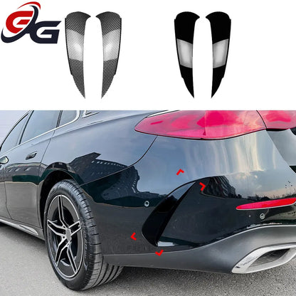 Car Rear Bumper Splitter Canards Body Kit Cover Protector for Mercedes Benz E-Class W214 2024+E260 E300 AMG Sticker Accessories