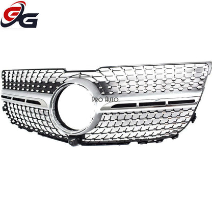 X204 GT Grilles Front Bumper Grill Mesh for Mercedes GLK Class 2012 - 2015 Diamond Black Silver Car Replacement Hood Mesh Grid