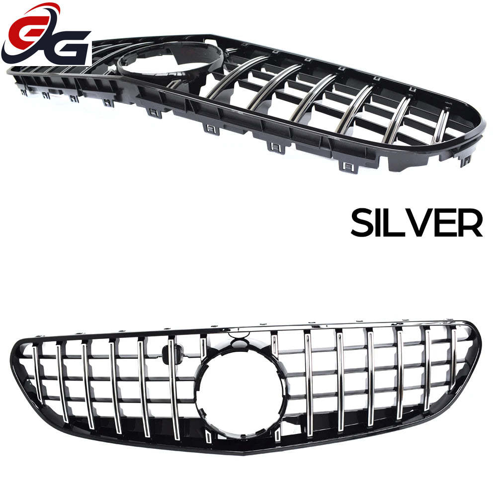 W217 Front Bumper Racing Grille Silver Grill for Mercedes S Class C217 Coupe A217 Cabriolet 2014-2020, Not for S65 AMG S63 AMG