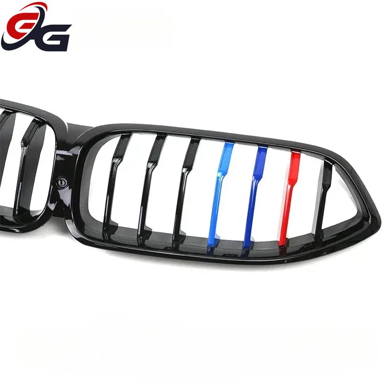 Car Front Grille for BMW 8 Series G14 G15 G16 2020+ Mesh Grill Racing Grills Carbon Look ABS Dual Line Styling Car Accessories