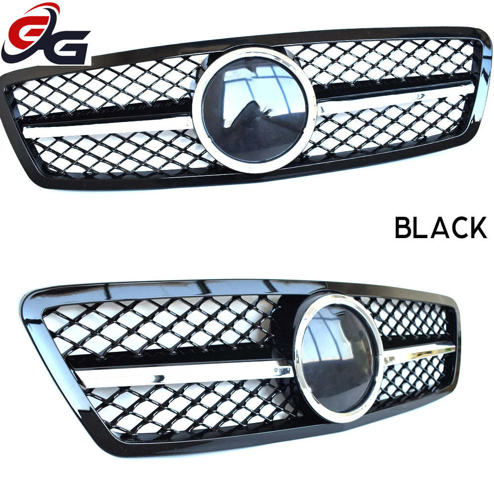 Car Grille Black GT Front Bumper Grill for 2000-2006 Mercedes C Class Saloon W203 Tourer S203 C180 C200 C230 C240 C280 C320 C350