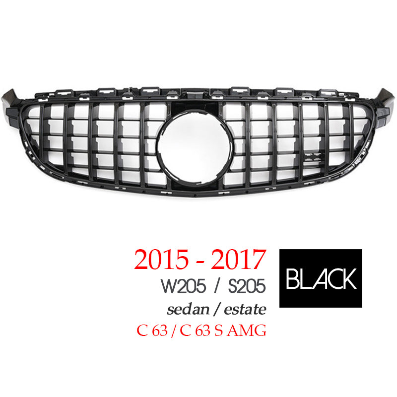 Panamericana Grille GTR Type Grill For Mercedes C Class W205 Sedan S205 Estate A205 Cabrio C205 Coupe 2015 - 2020 C180 C200 C300