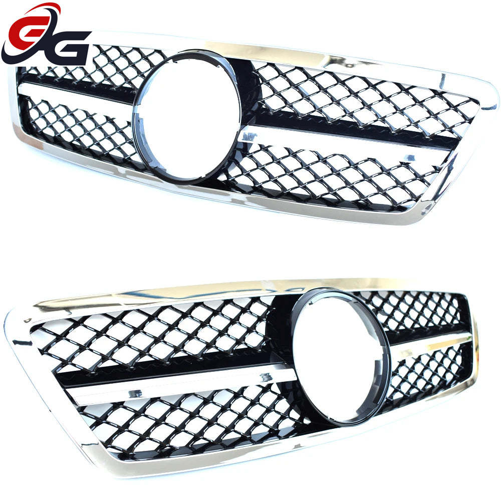 Car Grille Black GT Front Bumper Grill for 2000-2006 Mercedes C Class Saloon W203 Tourer S203 C180 C200 C230 C240 C280 C320 C350