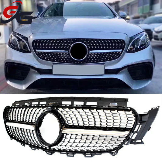 ABS Black Silver Replacement Diamonds Grille Fit For Mercedes E Class W213 S213 A238 C238 2017 - 2019 (for ANG Package Only)