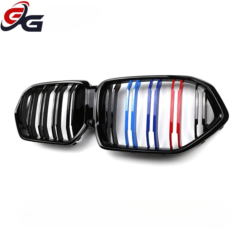 Dual Line Front Bumper Grille Grill Replacement for BMW X6 G06 2020+ Black Racing Grills Carbon Look Car Accessories Styling