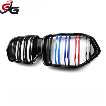 Dual Line Front Bumper Grille Grill Replacement for BMW X6 G06 2020+ Black Racing Grills Carbon Look Car Accessories Styling