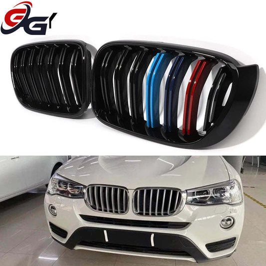 X4 F26 Grille. Glossy M-coloured Front Bumper Black Grill for BMW Facelifted X3 F25 LCI 2014 - 2018, X4 F26 2015 - 2018