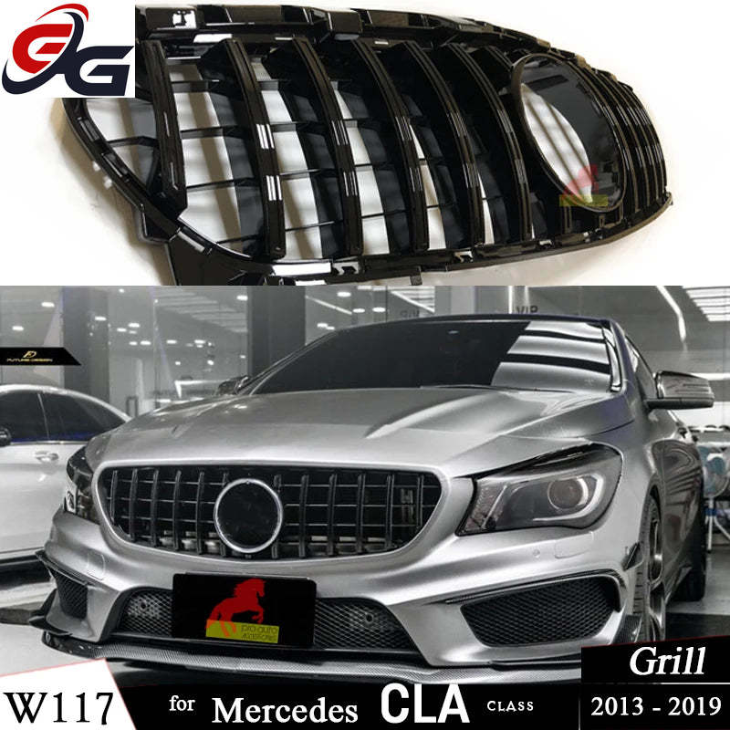 W117 Front Bumper Racing Grill Replacment for Mercedes Benz CLA Class 4-Door Coupe C117 & 5-Door Shooting Brake 2013-2018 CLA 45