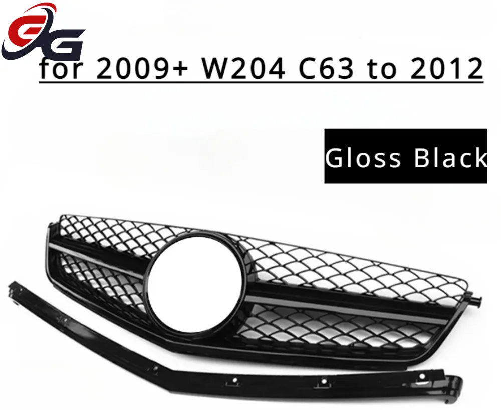 Front Upper Bumper Hood Mesh Grille for Mercedes Benz C Class W205 W204 C63 C63S AMG 2009+ Racing Grill Styling Car Accessories