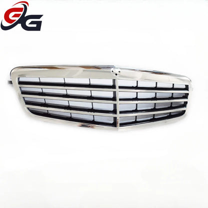 Front Bumper Grille Silver Grill for Mercedes Benz E Class W212  E200L Old Style Three Horizontal Model Styling Car Accessories