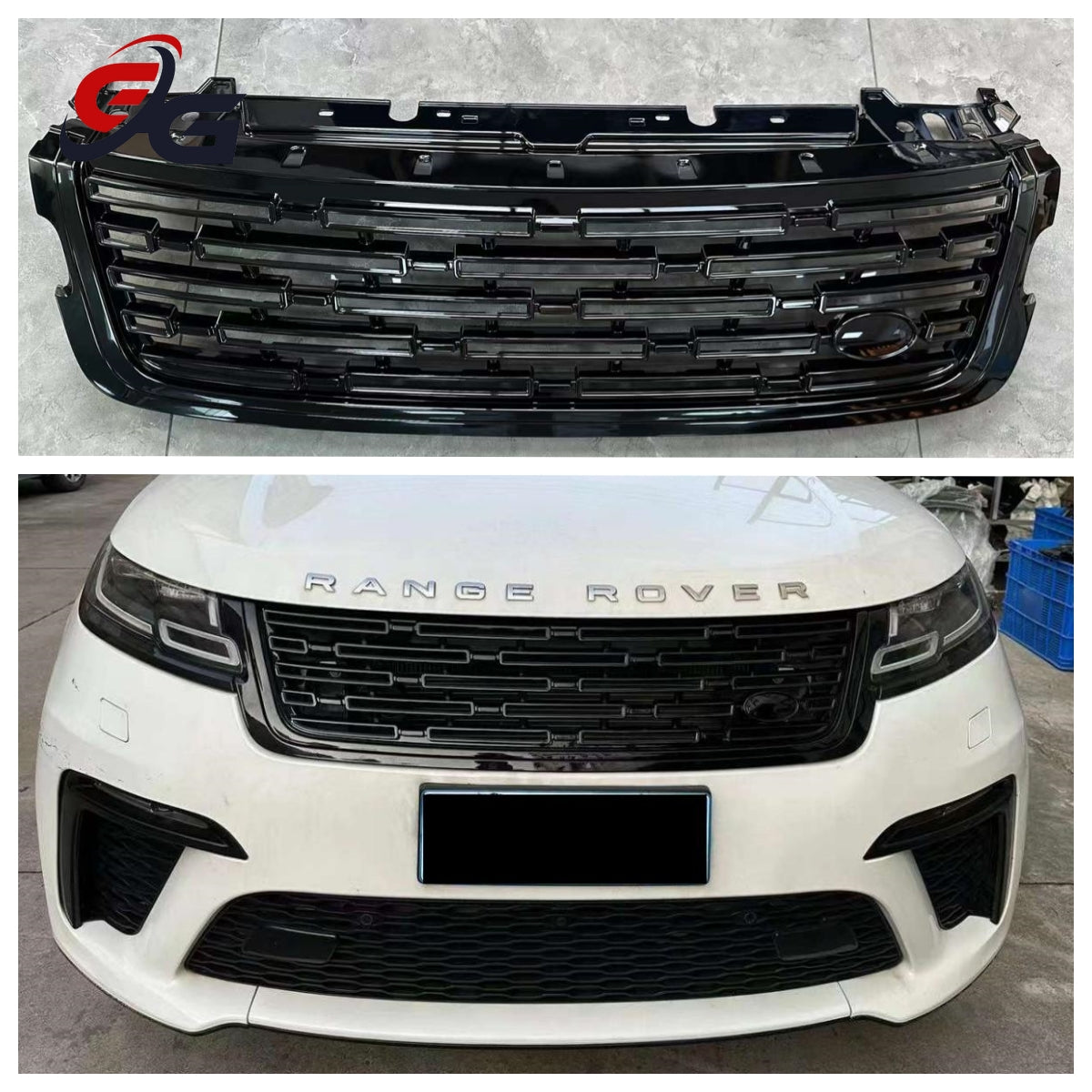 Front Bumper Grille Glossy Black Grill Replacment for Range Rover Velar Modification 2024 Racing Grills Car Styling Accessories