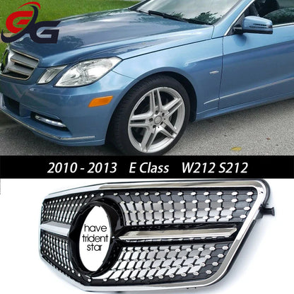 Black Replacement Bumper Grille Diamonds Type For Mercedes E Class Pre-facelift W212 Sedan S212 Wagon 2010 - 2013 E200 E300 E350