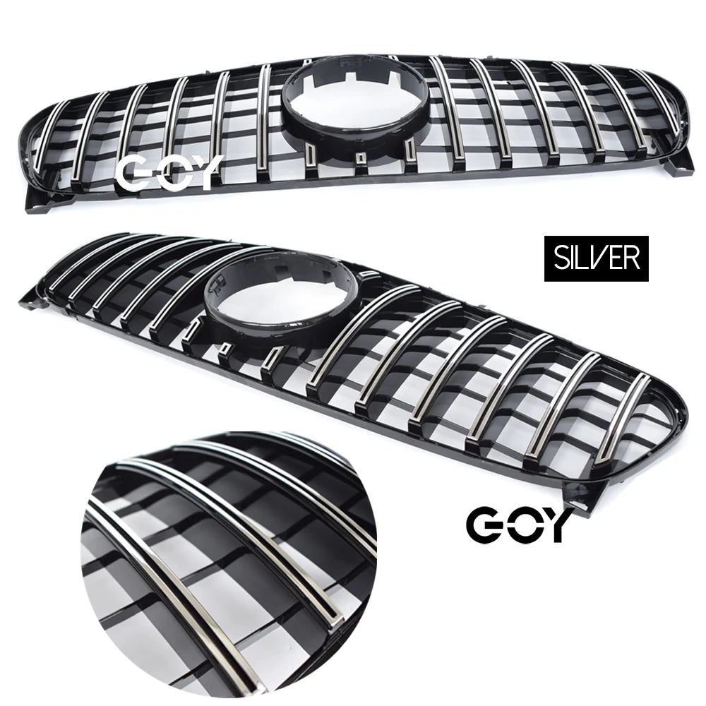 Black Silver Replacement Front Bumper GTR Panamericana Grille For Mercedes GLA Class X156 (Facelift & Pre-facelift) 2014 - 2019