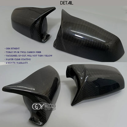 Glaze Carbon Fiber Door Side Mirror Cover Casing Caps for BMW 5 6 7 Series 2010 - 2013 F07 GT F10 F11 F06 F12 F13 6 F01 Pre-LCI