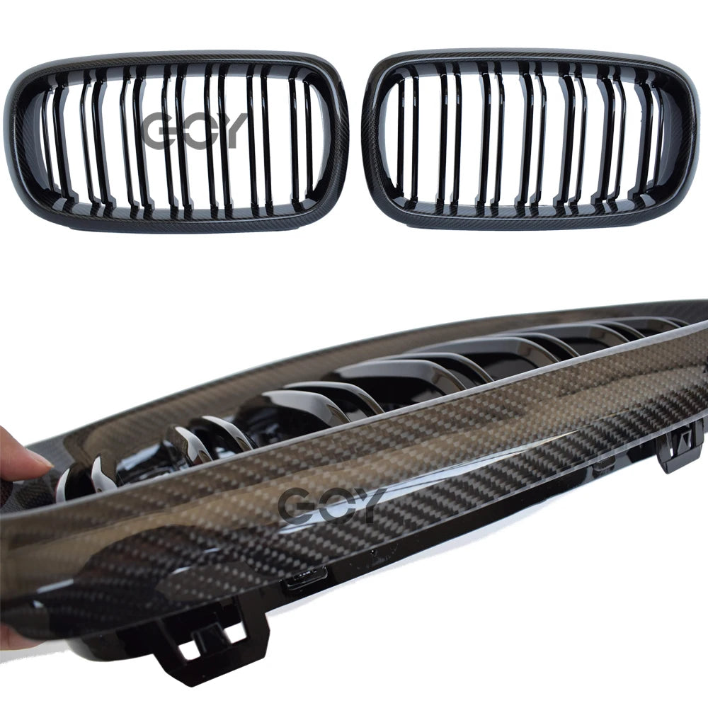 Carbon Fiber Front Bumper Grill Kidney Radiator Grille for BMW 2015 - 2019 F15 X5 F85 X5M & F16 X6 F86 X6M