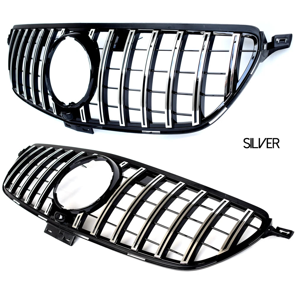 Black Silver Replacement Front Bumper GTR Grille Fit For Mercedes GLE Class C292 W292 Coupe 2015 - 2019, Not for GLE63 AMG