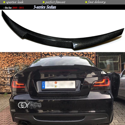 Carbon Fiber Rear Trunk Spoiler Duckbill Wing for BMW 1 Series 2-Door Coupe (E82) & 1M 2006 - 2012, 6-Month Warranty