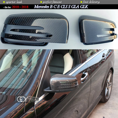 Carbon Fiber Mirror Covers for Mercedes A B CLA C E S CLS GLA GLK W176 W246 W117 C117 X117 W204 W207 W212 W218 W221 X156 X204