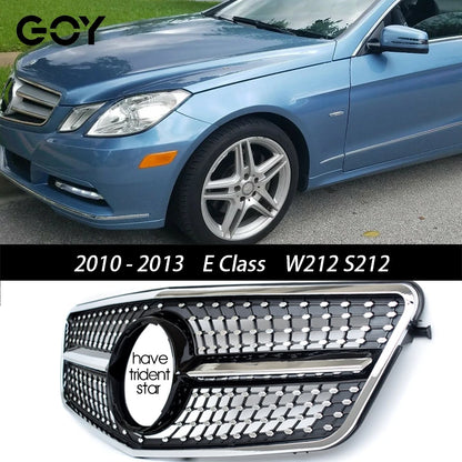 Black Replacement Bumper Grille Diamonds Type For Mercedes E Class Pre-facelift W212 Sedan S212 Wagon 2010 - 2013 E200 E300 E350