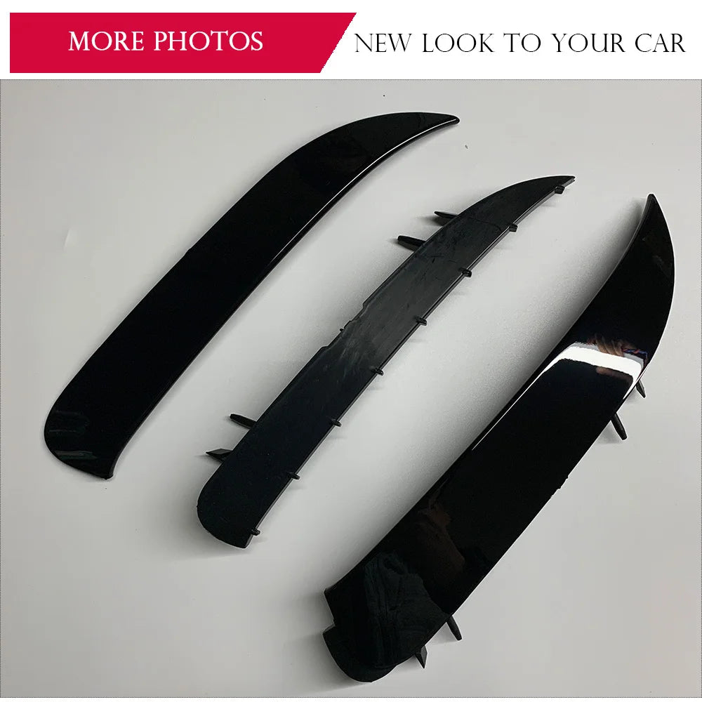 Gloss Black Rear Bumper Splitter Canards for Mercedes CLA Class C117 X117 W117 CLA45 & ANG Package 2013 - 2015