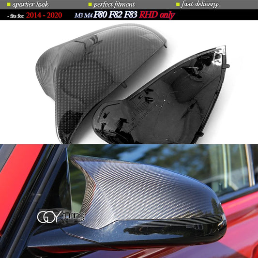 F82 Carbon Fiber Mirror Covers, F80 Door Mirror Covers for BMW M3 M4 F80 F82 & F83, Great Fitment UV Cut