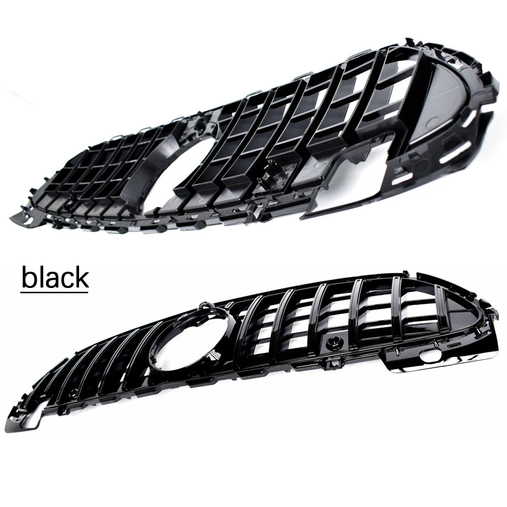 Black Silver Replacement Front Bumper Radiator GTR Grille for Mercedes C Class W206 2021 - 2023 Sedan Wagon Coupe Convertible