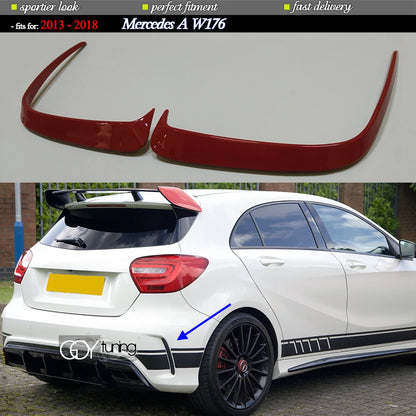 Glaze Red Rear Bumper Vent Trim Flap Spoiler Canards for Mercedes A Class A45 & A200 A250 A220 2013 - 2018