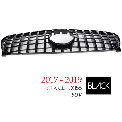 Black Silver Replacement Front Bumper GTR Panamericana Grille For Mercedes GLA Class X156 (Facelift & Pre-facelift) 2014 - 2019